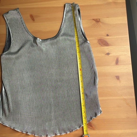 Metallic Silver Ribbed Tank Top 🪩 - Picture 7 of 7